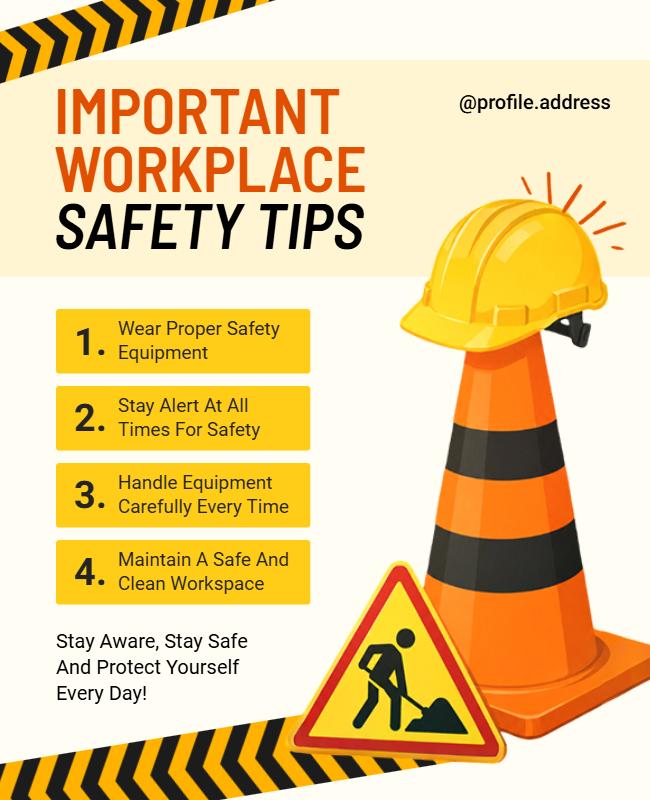 Workplace Safety Tips Poster Template