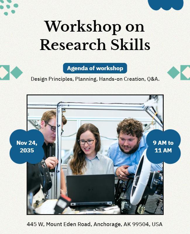 Workshop on Research Skills Engagement Flyer Template