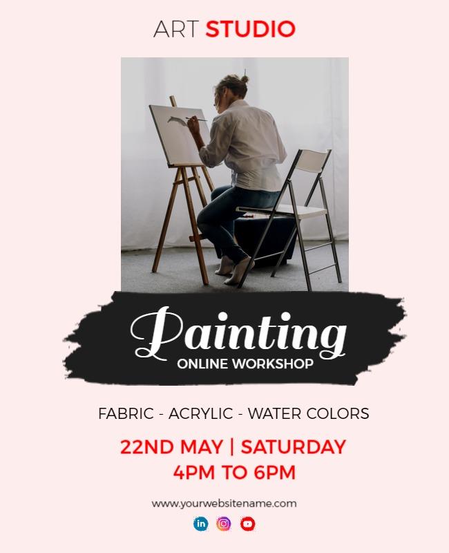 Creative Art Studio Online Painting Workshop Flyer Template