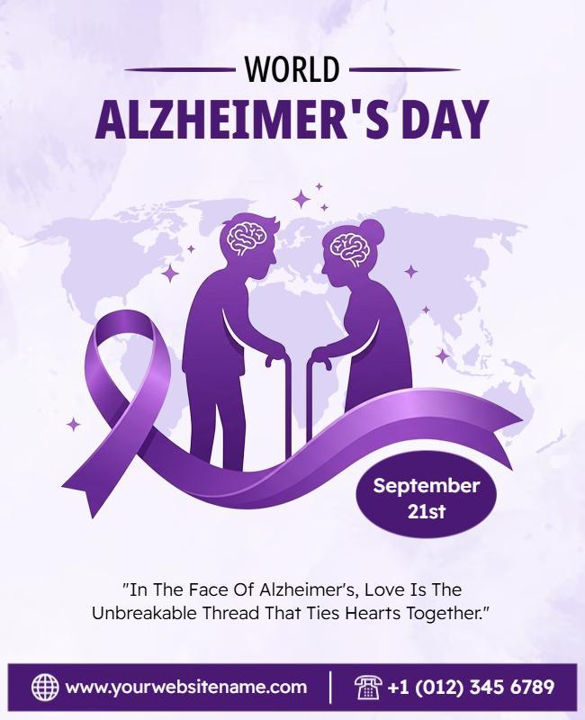 World Alzheimer's Day Purple Awareness Poster Template