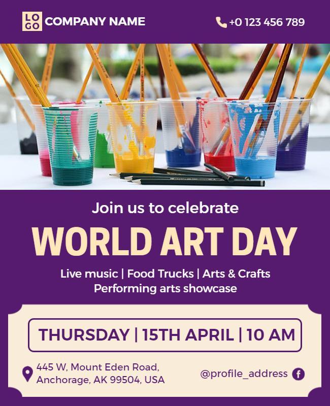 World Art Day Celebration Event Flyer Template