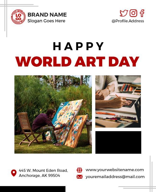 Creative Bold World Art Day Celebration Flyer Template