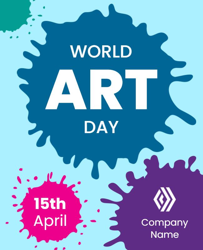 Colorful Splash Artistic World Art Day Flyer Template