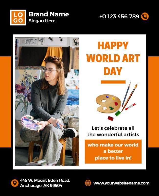 Modern Colorful Art Celebration World Art Day Flyer Template