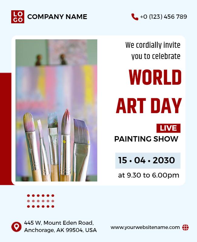 World Art Day Live Painting Show Flyer Template