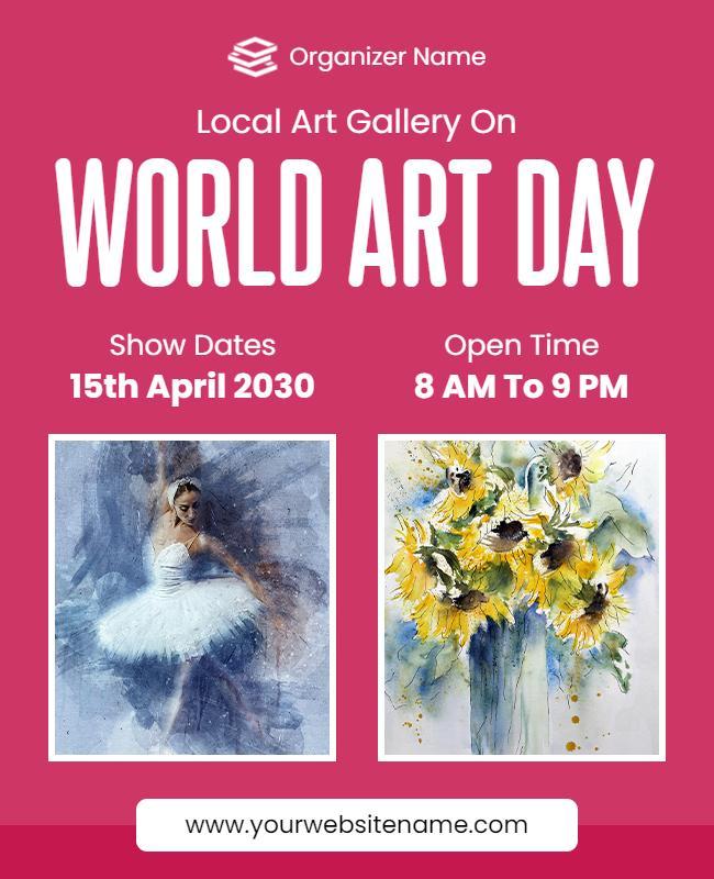 World Art Day Local Gallery Flyer Template