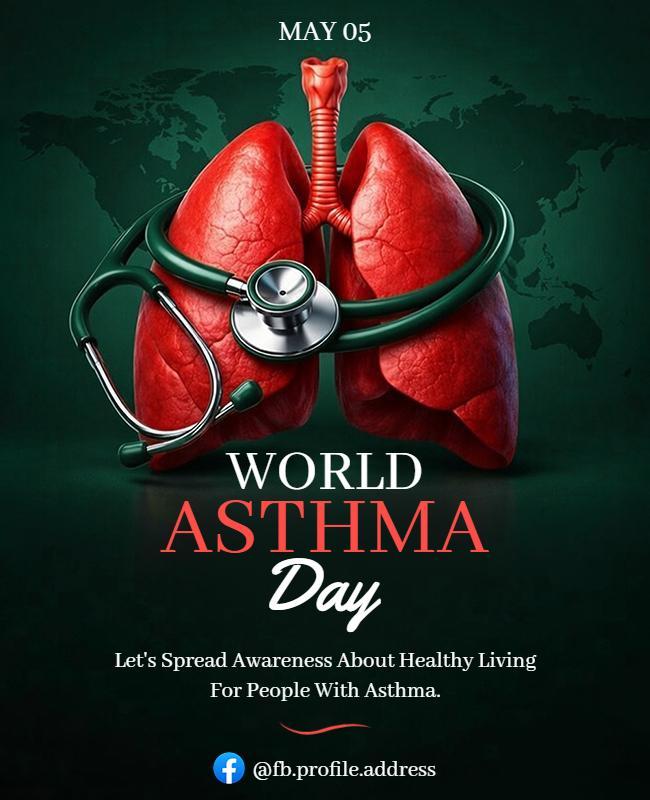 World Asthma Day Awareness Poster Template