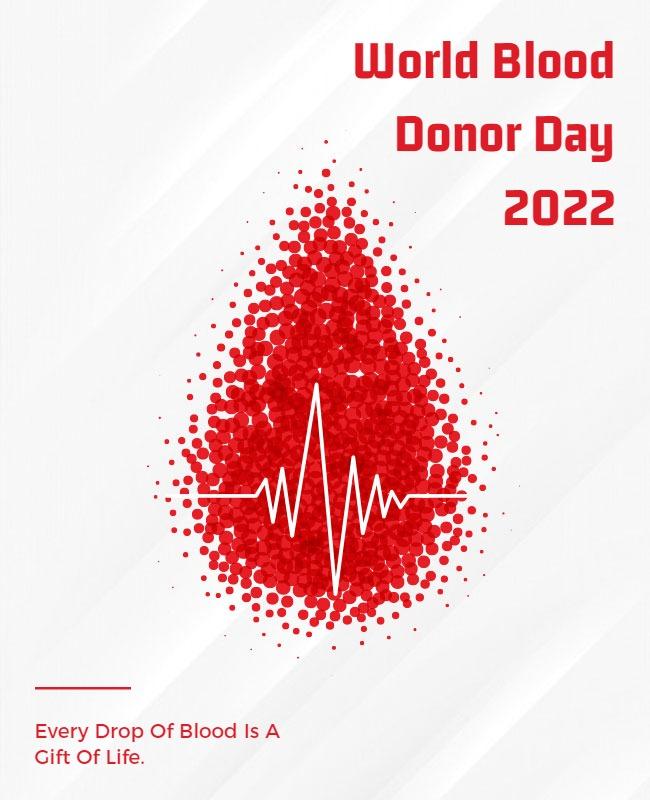 Vibrant Red Blood Donation Awareness Day Flyer Template