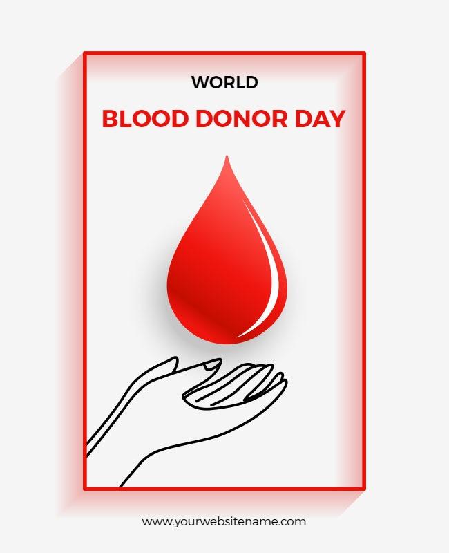 Minimalist Red World Blood Donor Day Awareness Flyer Template