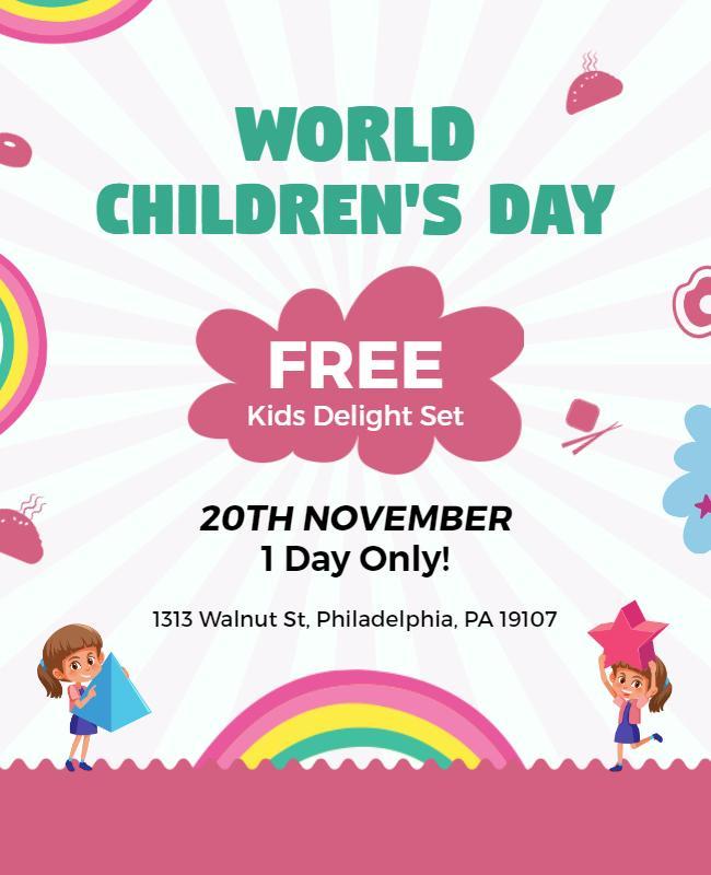 World Childrens Day Celebration Flyer Template