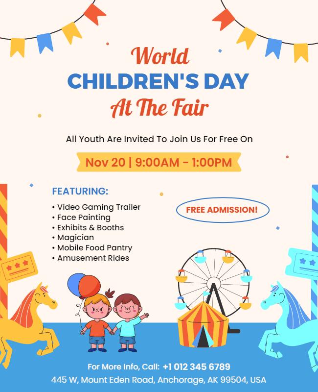 World Childrens Day Fair Event Flyer Template