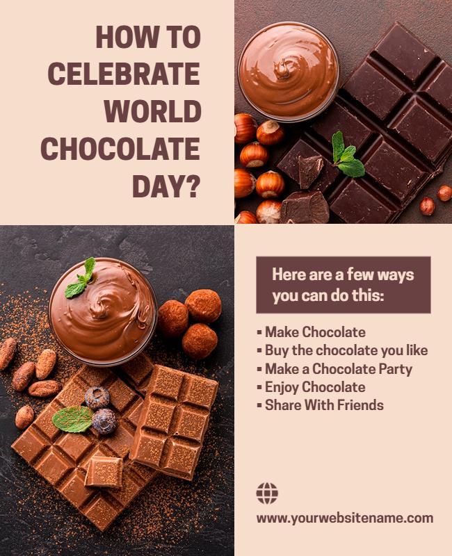 World Chocolate Day Celebration Ideas Flyer Template