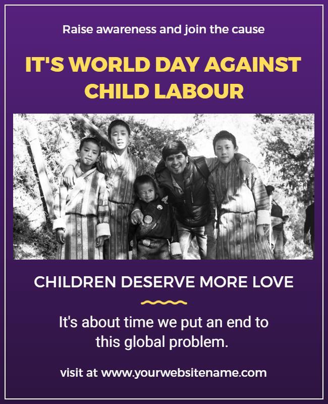 World Day Against Child Labour Awareness Flyer Template