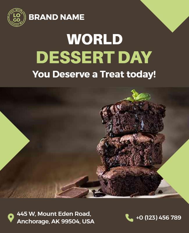 Delicious Green Dessert Day Celebration Flyer Template