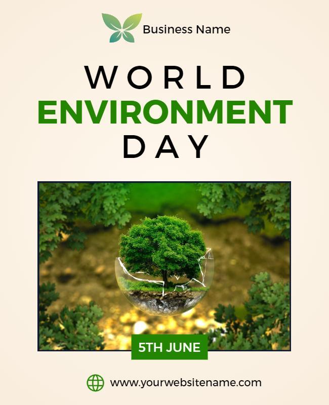 Eco-Friendly Green World Environment Day Celebration Flyer Template