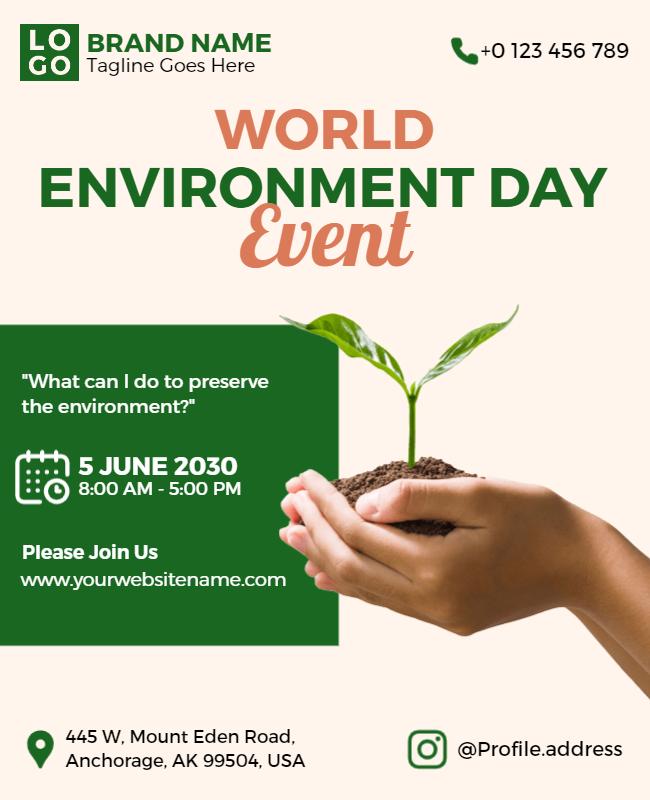 Eco-Friendly Green World Environment Day Event Flyer Template