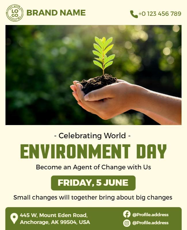 Eco-Friendly Green Environment Day Awareness Flyer Template