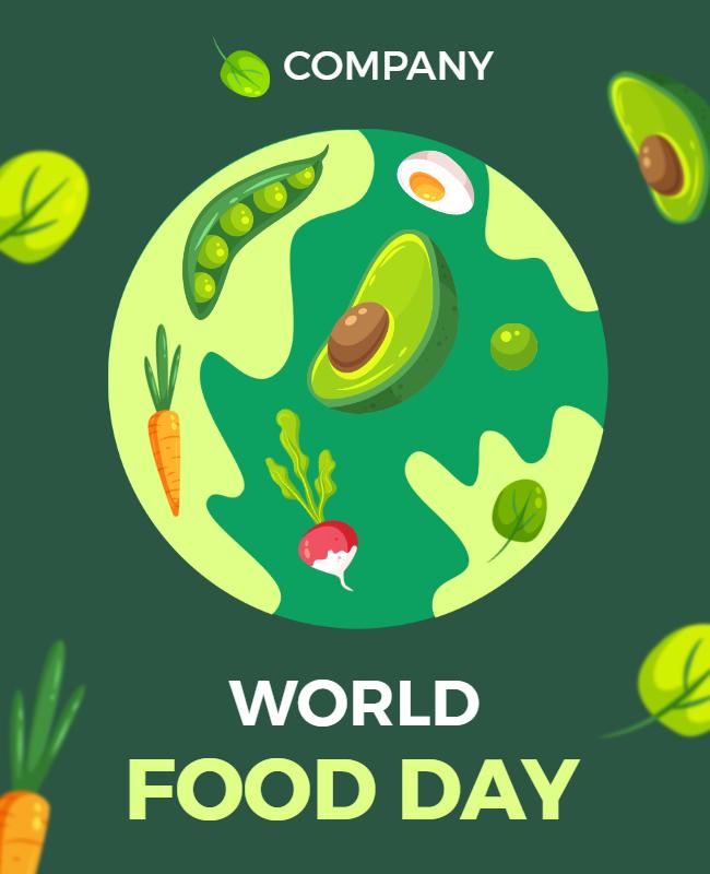 Vibrant Green World Food Day Celebration Flyer Template