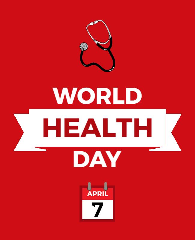 Vibrant Red World Health Day Awareness Flyer Template