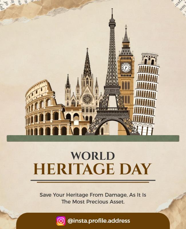 World Heritage Day Commemoration Poster Template