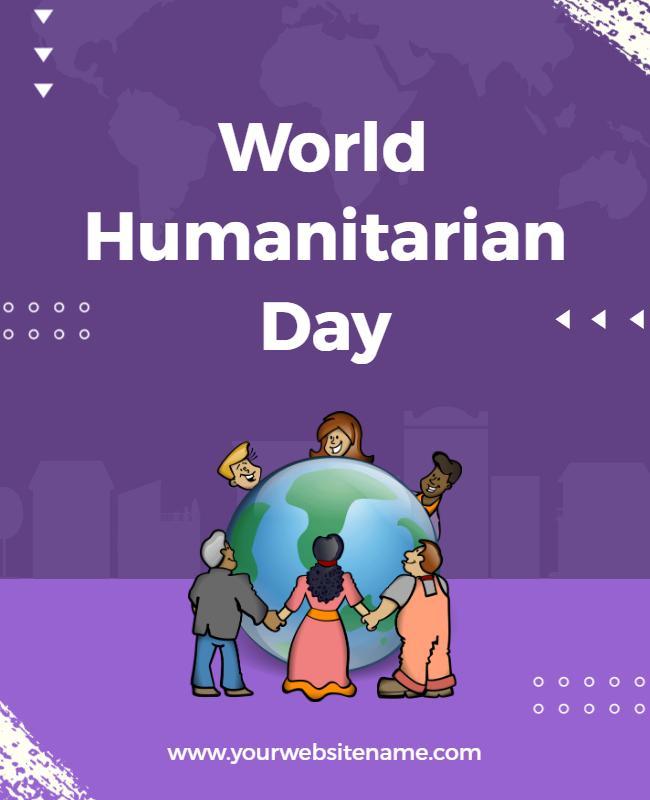 Inclusive Purple World Humanitarian Day Celebration Flyer Template