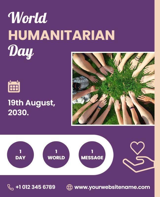 Humanitarian Theme with Community Hands World Day Flyer Template