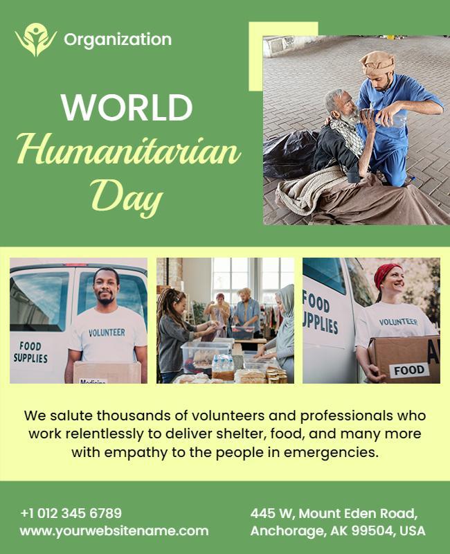 World Humanitarian Day Volunteer Event Flyer Template