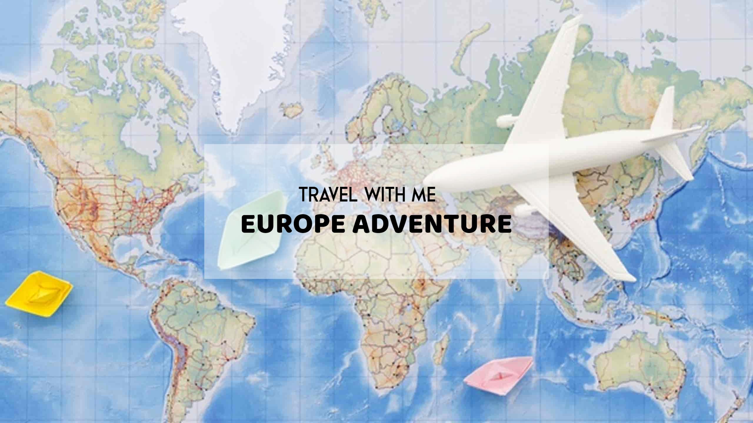 World Map with Airplane Theme for Travel YouTube Banner Template