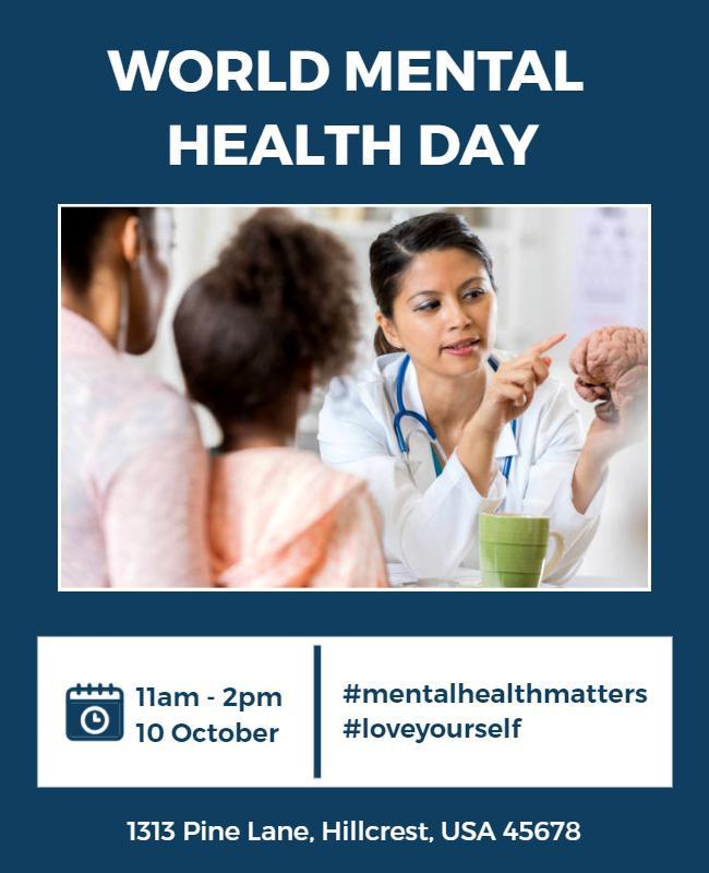 World Mental Health Day Educational Flyer Template