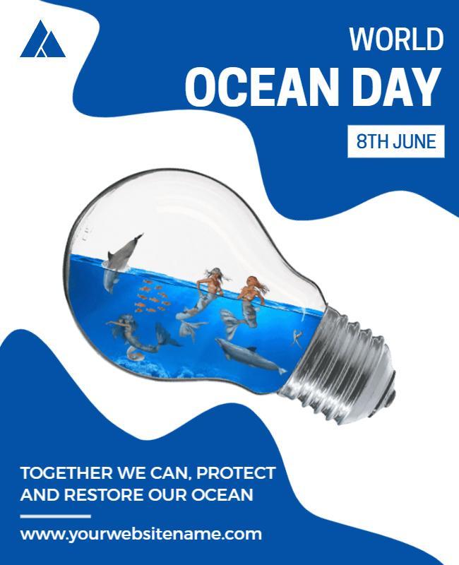 World Ocean Day Awareness Event Flyer Template