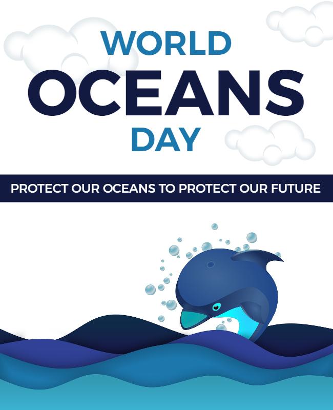 World Oceans Day Event Flyer Template