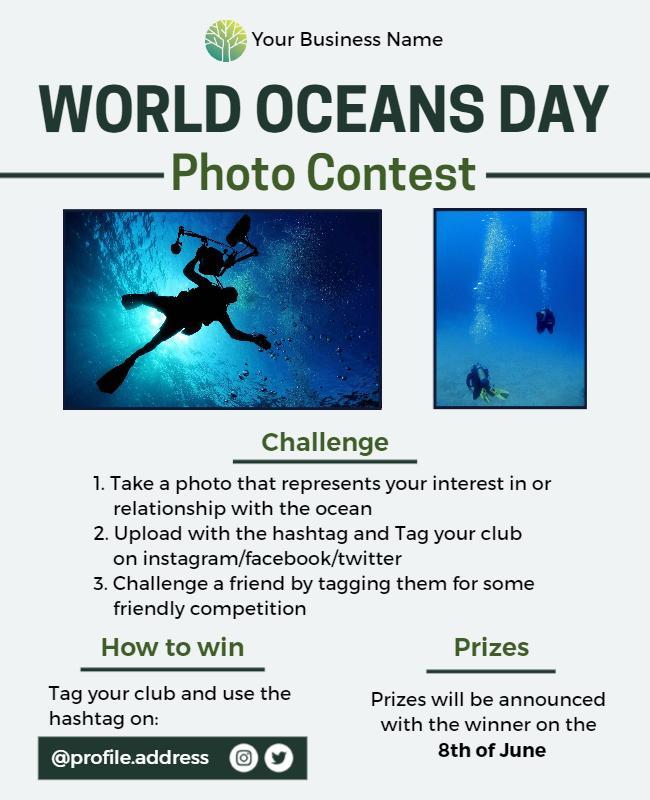 World Oceans Day Photography Contest Flyer Template