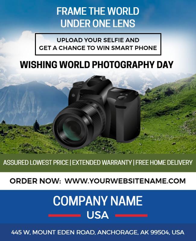 Photography-Themed World Photography Day Promotion Flyer Template