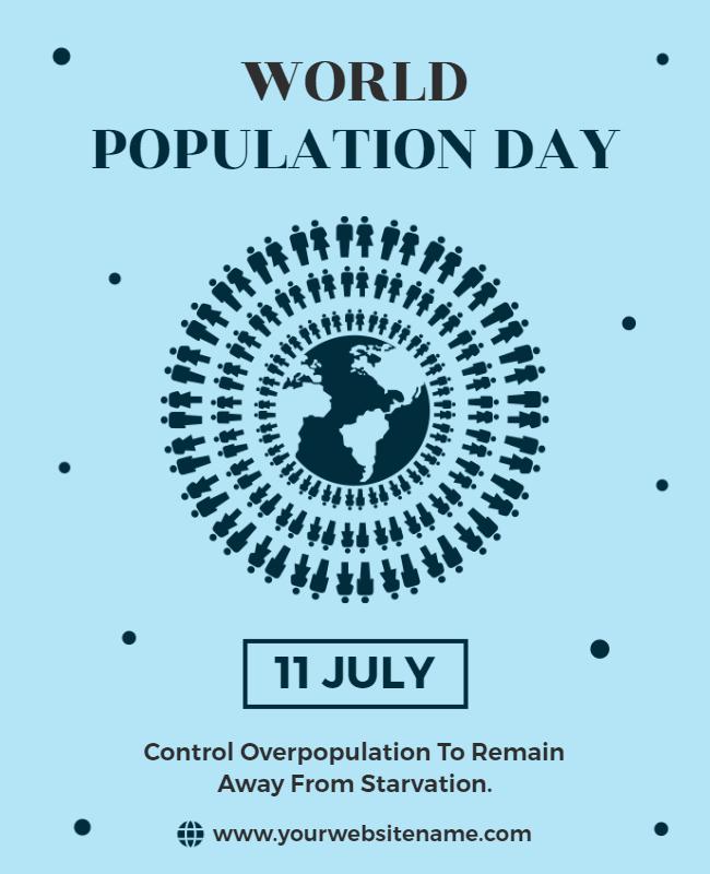 Circular Earth Theme for World Population Day Flyer Template