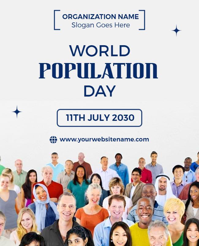 Diverse Community Celebration for World Population Day Flyer Template