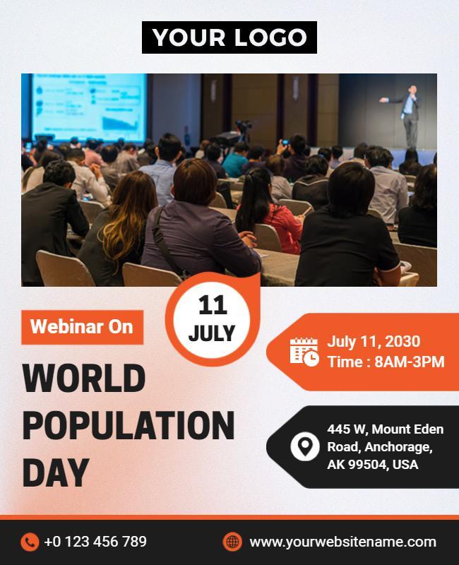 World Population Day Educational Webinar Flyer Template