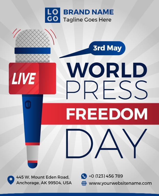 Dynamic Red World Press Freedom Day Event Flyer Template