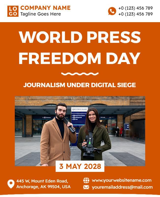 Bold Orange Press Freedom Day Awareness Flyer Template