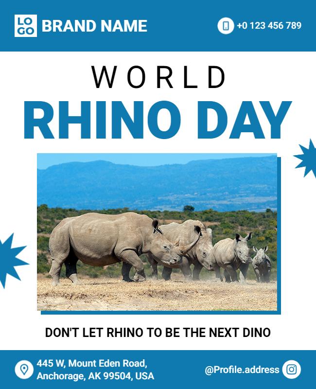 World Rhino Conservation Awareness Flyer Template