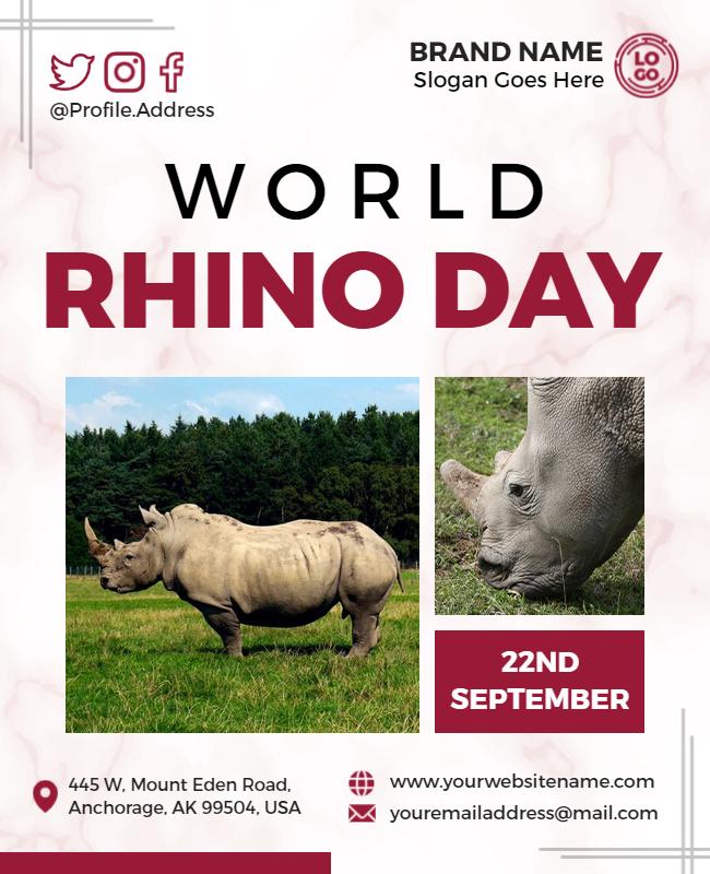 World Rhino Day Celebration Flyer Template