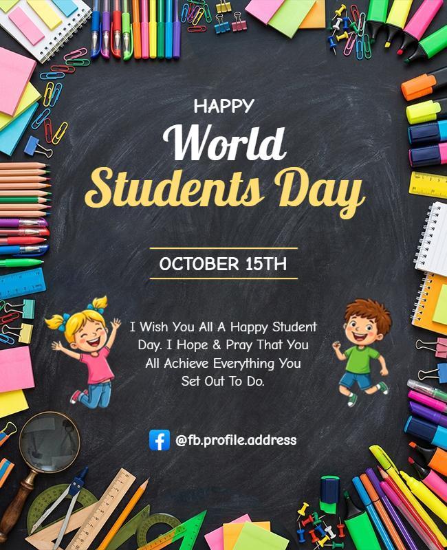 World Students Day Celebration Poster Template