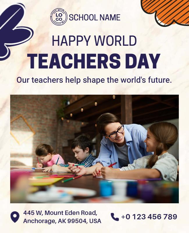 World Teachers Day Celebration Flyer Template