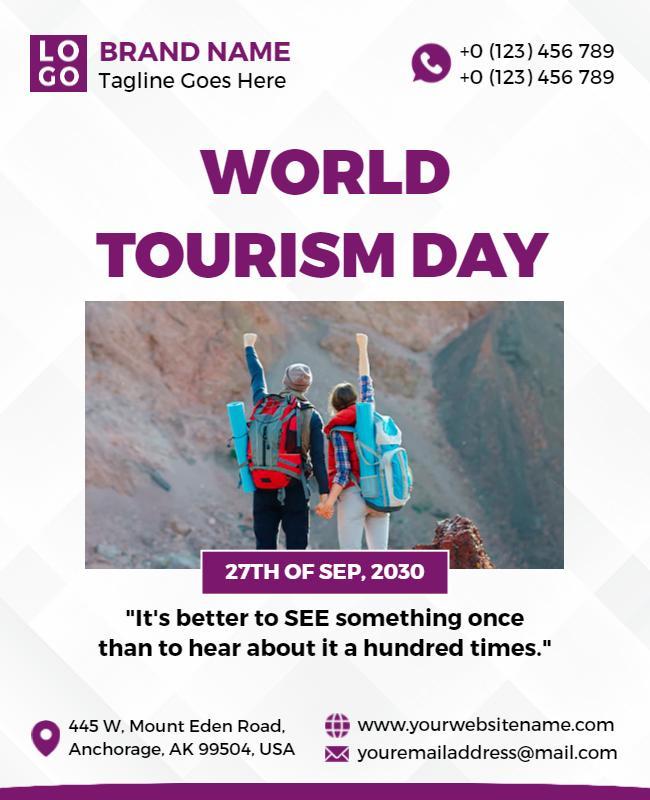 Adventurous Outdoor World Tourism Day Celebration Flyer Template