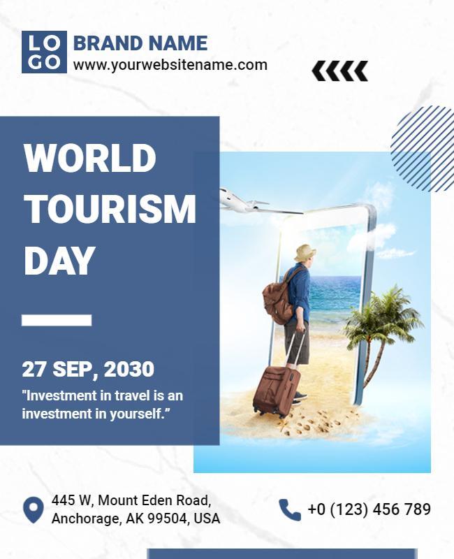 Vibrant Coastal World Tourism Day Celebration Flyer Template