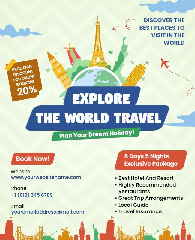 Vibrant Travel Adventure Holiday Booking Flyer Template