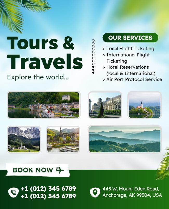 World Travel Tours and Booking Services Flyer Template