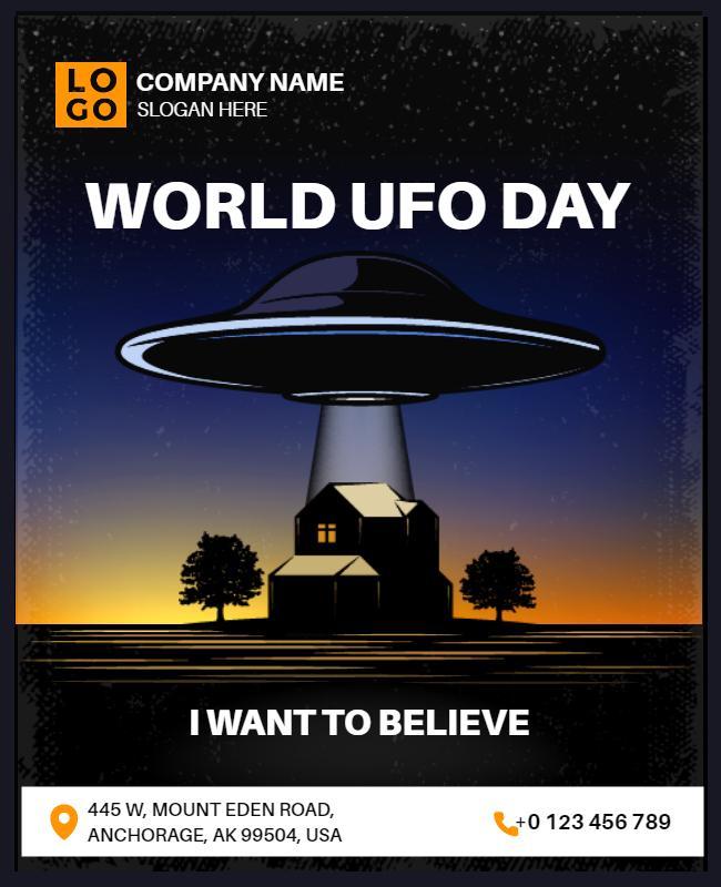 World Ufo Day Celebration Event Flyer Template