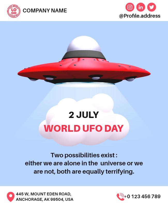 World Ufo Day Celebration Flyer Template