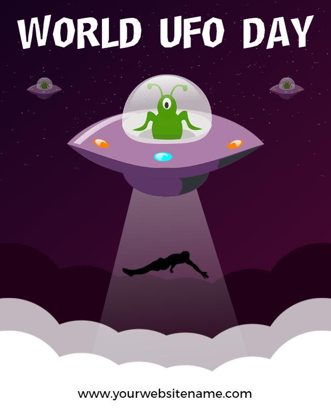 Alien Themed World UFO Day Celebration Flyer Template