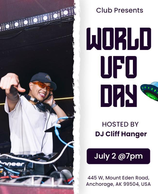 World Ufo Day Club Event Flyer Template